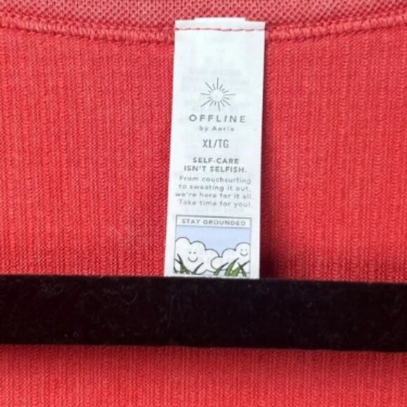 Aerie Seamless Ribbed Long Sleeve Cropped Top New with Tags - XL in Burnt Orange - Picture 3 of 10